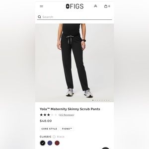 Black Figs maternity scrubs - medium